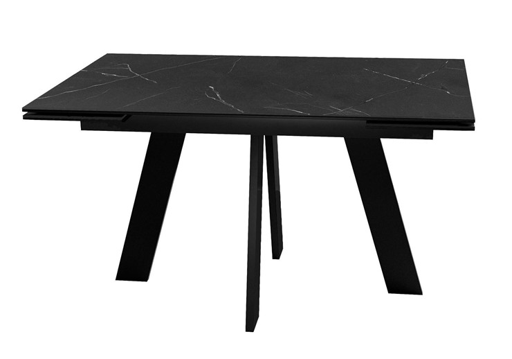 Кухонный раскладной стол DikLine SKM140 Керамика Черный мрамор/подстолье черное/опоры черные (2 уп.) в Химках - изображение 5