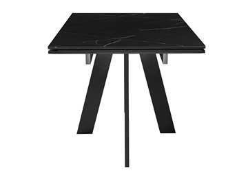 Кухонный раскладной стол DikLine SKM140 Керамика Черный мрамор/подстолье черное/опоры черные (2 уп.) в Химках - предосмотр 1