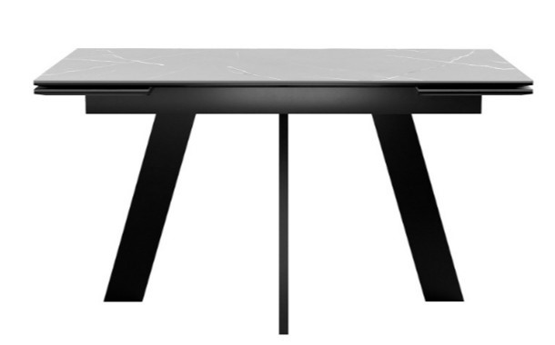 Раздвижной стол DikLine SKM140 Керамика серый мрамор/подстолье черное/опоры черные (2 уп.) в Подольске - изображение 3