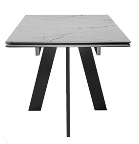 Раздвижной стол DikLine SKM140 Керамика серый мрамор/подстолье черное/опоры черные (2 уп.) в Подольске - предосмотр 5