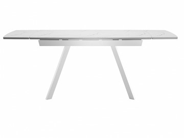 Кухонный стол раздвижной Dikline US120 Стекло мрамор белый сатин/ножки белые в Подольске - предосмотр 3