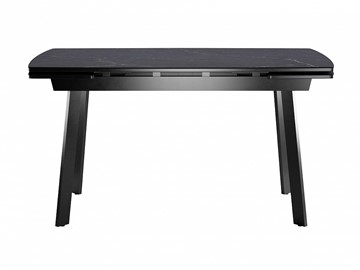 Кухонный раздвижной стол Dikline US140 Стекло мрамор черный сатин/ножки черные в Подольске - предосмотр 1