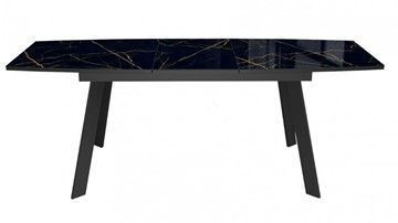 Кухонный стол раздвижной Dikline XLS160 мрамор черный глянец/ножки черные в Подольске - предосмотр 1