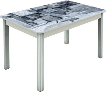 Кухонный стол раздвижной Гамбург исп.1 ноги метал. крашеные №23, Фотопечать (Текстура №74) в Подольске