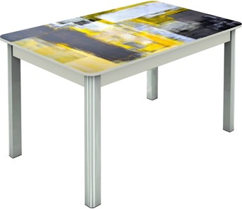 Раздвижной стол Гамбург исп.2 ноги метал. крашеные №23, Фотопечать (Текстура №51) в Химках