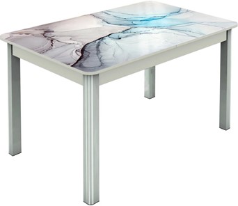 Кухонный стол раздвижной Гамбург исп.2 ноги метал. крашеные №23, Фотопечать (Текстура №58) в Химках