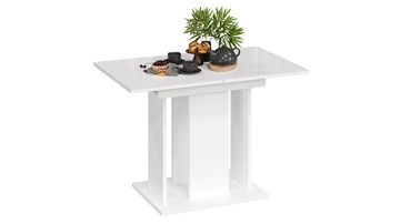 Кухонный стол раскладной Кёльн тип 1 (Белый, Стекло Белый глянец) в Одинцово