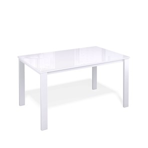 Кухонный раздвижной стол Kenner LL1200 белый/стекло белое глянец в Серпухове