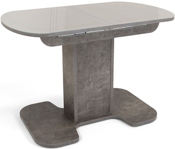 Кухонный стол раскладной Киото-1 (ноги серый камень, серебро/серый камень) в Химках