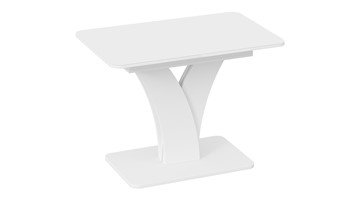Кухонный раздвижной стол Люксембург тип 2 (Белый/Стекло белое матовое) в Серпухове