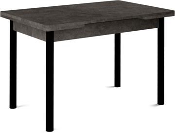 Кухонный стол раскладной Милан-1 EVO, ноги металлические черные, серый камень в Одинцово