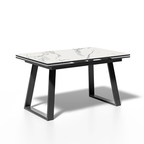 Кухонный стол раздвижной ML1400 (черный/керамика мрамор белый) в Одинцово