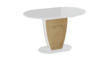 Стол обеденный овальный Монреаль тип 1 (Белый глянец/Бунратти) в Подольске