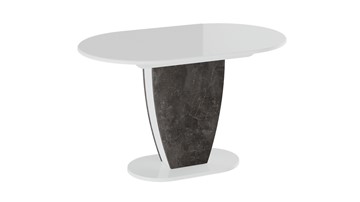 Кухонный овальный стол Монреаль тип 1 (Белый глянец/Моод темный) в Подольске