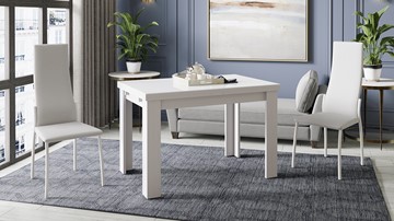 Кухонный стол раздвижной Норман тип 1, цвет Белый/Стекло белый глянец в Подольске - предосмотр 3