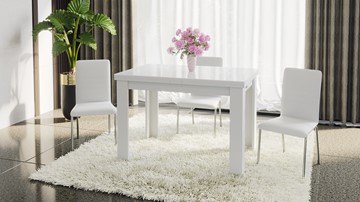 Кухонный стол раздвижной Норман тип 1, цвет Белый/Стекло белый глянец в Серпухове - предосмотр 4