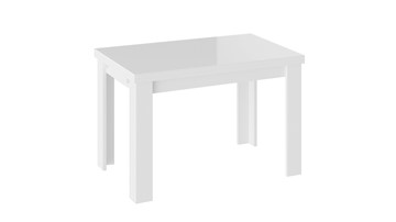 Стол обеденный раздвижной Норман тип 1, цвет Белый/Стекло белый глянец в Одинцово