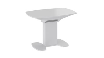 Обеденный раздвижной стол Портофино (СМ(ТД)-105.01.11(1)), цвет  Белый глянец/Стекло белое в Подольске