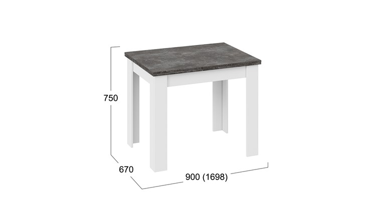 Обеденный раздвижной стол Промо тип 3 (Белый/Ателье темный) в Серпухове - изображение 4