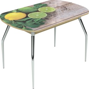 Кухонный раскладной стол Ривьера исп.1 ноги метал. крашеные №24 Фотопечать (Фрукты №33) в Одинцово