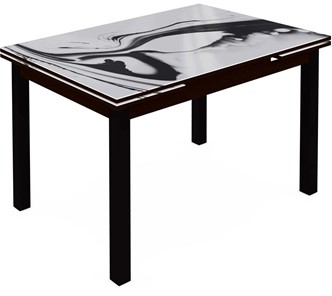 Кухонный стол раскладной Шанхай исп.1 ноги хром №10 (Exclusive h187/черный) в Подольске