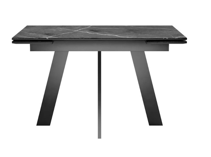 Кухонный раскладной стол SKM 120, керамика черный мрамор/подстолье черное/ножки черные в Химках - изображение 2