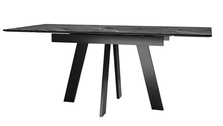 Кухонный раскладной стол SKM 120, керамика черный мрамор/подстолье черное/ножки черные в Химках - изображение 3