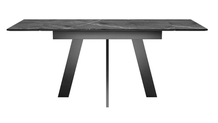 Кухонный раскладной стол SKM 120, керамика черный мрамор/подстолье черное/ножки черные в Химках - изображение 4