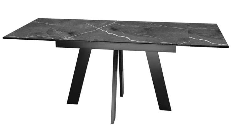 Кухонный раскладной стол SKM 120, керамика черный мрамор/подстолье черное/ножки черные в Химках - изображение 5