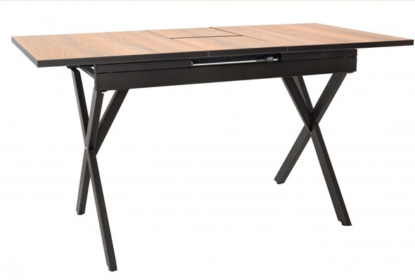 Кухонный раскладной стол Стайл № 11 (1100/1500*700 мм.) столешница Оптивайт , фотопечать, форма Флан, с механизмом бабочка в Подольске - изображение