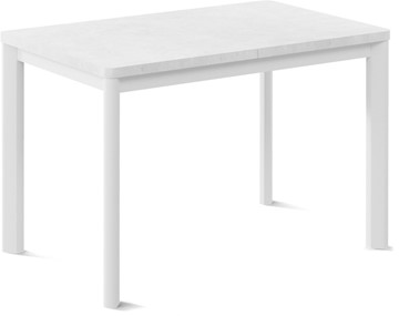 Кухонный стол раскладной Токио-1L (ноги металлические белые, белый цемент) в Серпухове