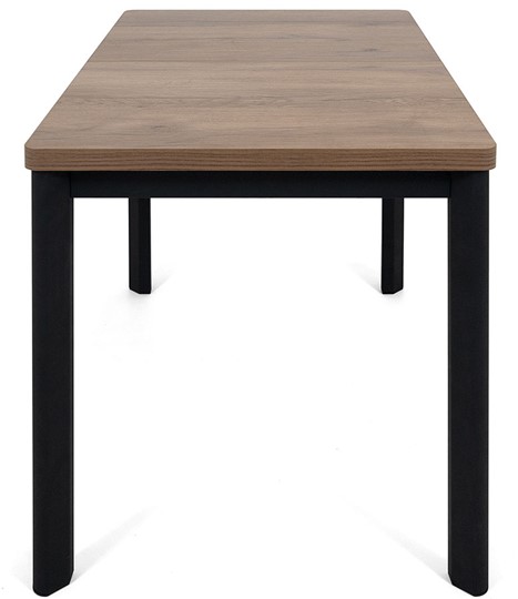 Кухонный стол раскладной Токио-2L (ноги металлические черные, дуб табако) в Одинцово - изображение 2
