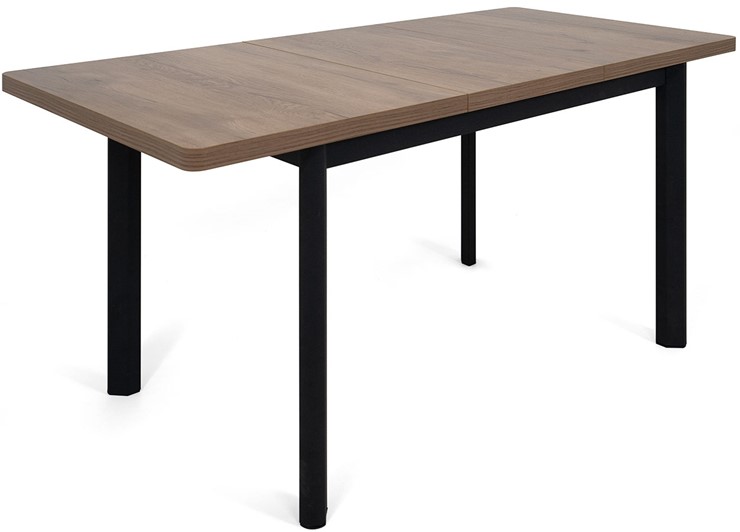 Кухонный стол раскладной Токио-2L (ноги металлические черные, дуб табако) в Одинцово - изображение 3