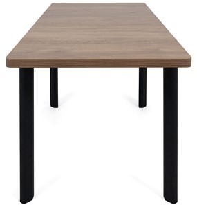 Кухонный стол раскладной Токио-2L (ноги металлические черные, дуб табако) в Подольске - предосмотр 5