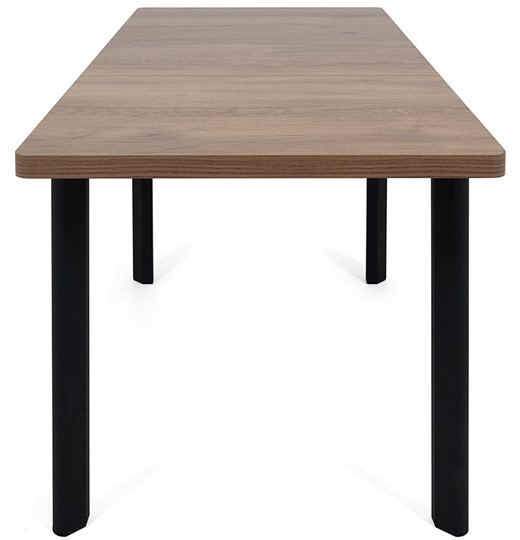 Кухонный стол раскладной Токио-2L (ноги металлические черные, дуб табако) в Одинцово - изображение 5