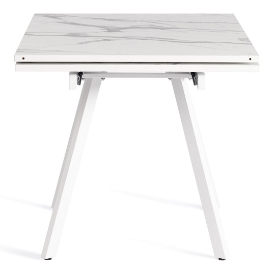 Кухонный раскладной стол VIGO ЛДСП/HPL/металл,120x80x30х30х75 см, Мрамор светлый/белый арт.20623 в Подольске - изображение 1