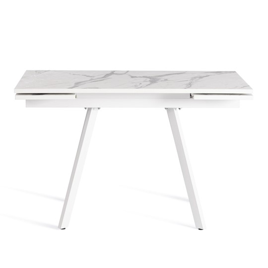 Кухонный раскладной стол VIGO ЛДСП/HPL/металл,120x80x30х30х75 см, Мрамор светлый/белый арт.20623 в Подольске - изображение 2