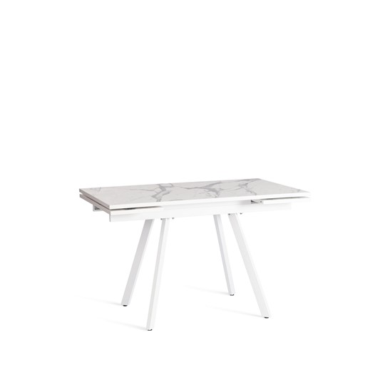 Кухонный раскладной стол VIGO ЛДСП/HPL/металл,120x80x30х30х75 см, Мрамор светлый/белый арт.20623 в Подольске - изображение 3