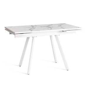 Кухонный раскладной стол VIGO ЛДСП/HPL/металл,120x80x30х30х75 см, Мрамор светлый/белый арт.20623 в Серпухове