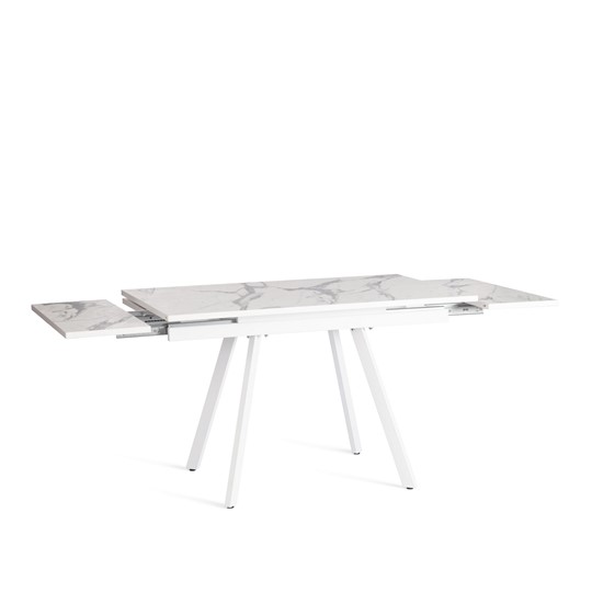 Кухонный раскладной стол VIGO ЛДСП/HPL/металл,120x80x30х30х75 см, Мрамор светлый/белый арт.20623 в Подольске - изображение 4