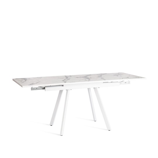Кухонный раскладной стол VIGO ЛДСП/HPL/металл,120x80x30х30х75 см, Мрамор светлый/белый арт.20623 в Подольске - изображение 5