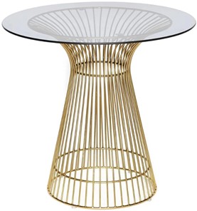 Стеклянный обеденный стол ARGO (mod. DT1471) металл/стекло, D80x74.5 черный/золотой в Серпухове