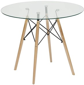 Стеклянный стол CINDY GLASS (mod.80GLASS) металл/стекло, D80х75см, прозрачный арт.13068 в Серпухове