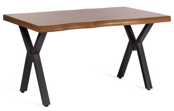 Стол обеденный EFFRON (mod. 1412) ЛДСП+меламин/металл, 140х80х75, walnut (орех)/чёрный в Химках
