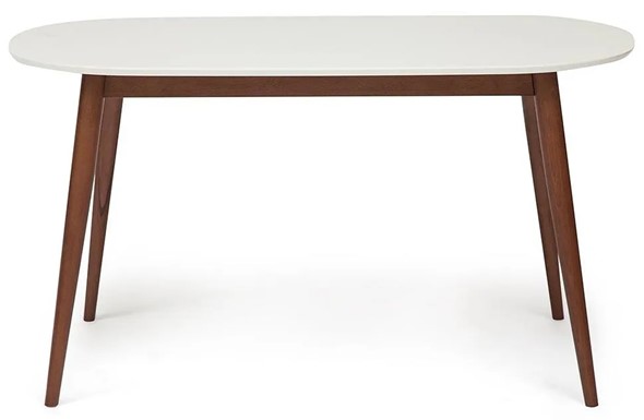 Кухонный обеденный стол MAX (Макс) бук/мдф 140х80х75 Белый/Коричневый арт.10465 в Химках - изображение