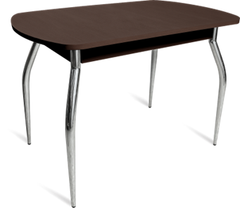 Кухонный обеденный стол ПГ-05 ЛДСП, дуб молочный ЛДСП/35 гнутые металл хром в Подольске - предосмотр 1