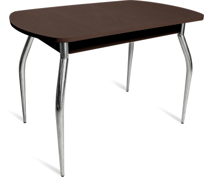 Кухонный обеденный стол ПГ-05 ЛДСП, дуб молочный ЛДСП/35 гнутые металл хром в Подольске - изображение 1