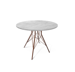 Обеденный стол SHT-TU2-1 / SHT-TT 90 ЛДСП (бетон чикаго светло-серый/медный металлик) в Подольске