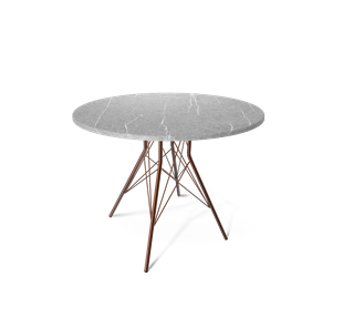 Круглый обеденный стол SHT-TU2-1 / SHT-TT 90 МДФ (серый мрамор/медный металлик) в Химках