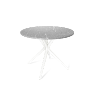 Круглый стол на кухню SHT-TU30 / SHT-TT 90 МДФ (серый мрамор/белый) в Химках